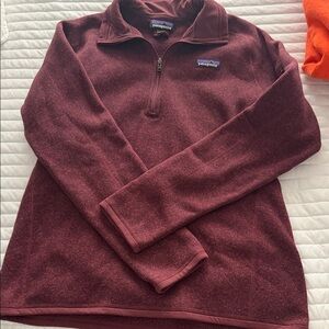 Patagonia Women's Burgundy Zip-Up Sweater